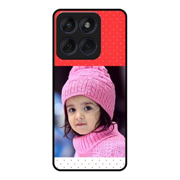 Edge 60 Fusion Custom Glass Phone Case - Red Pattern Design