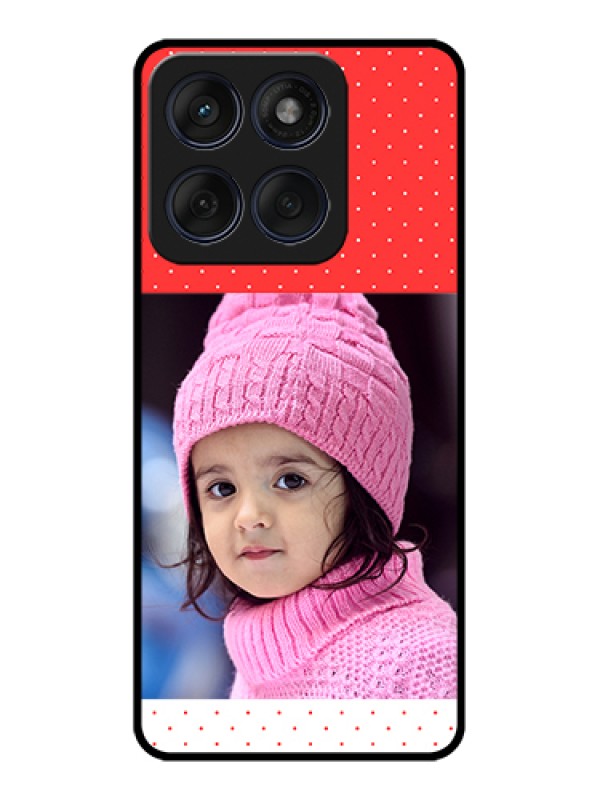 Custom Edge 60 Fusion Custom Glass Phone Case - Red Pattern Design