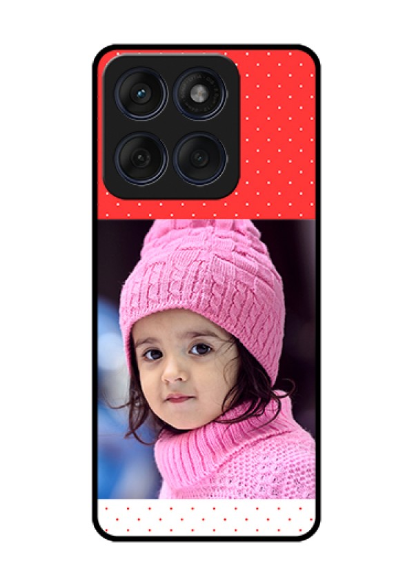 Edge 60 Fusion Custom Glass Phone Case - Red Pattern Design