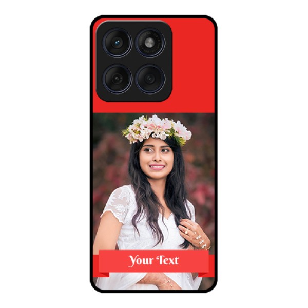 Edge 60 Fusion Custom Glass Phone Case - Simple Red Color Design Edge 60 Fusion Custom Glass Phone Case - Simple Red Color Design