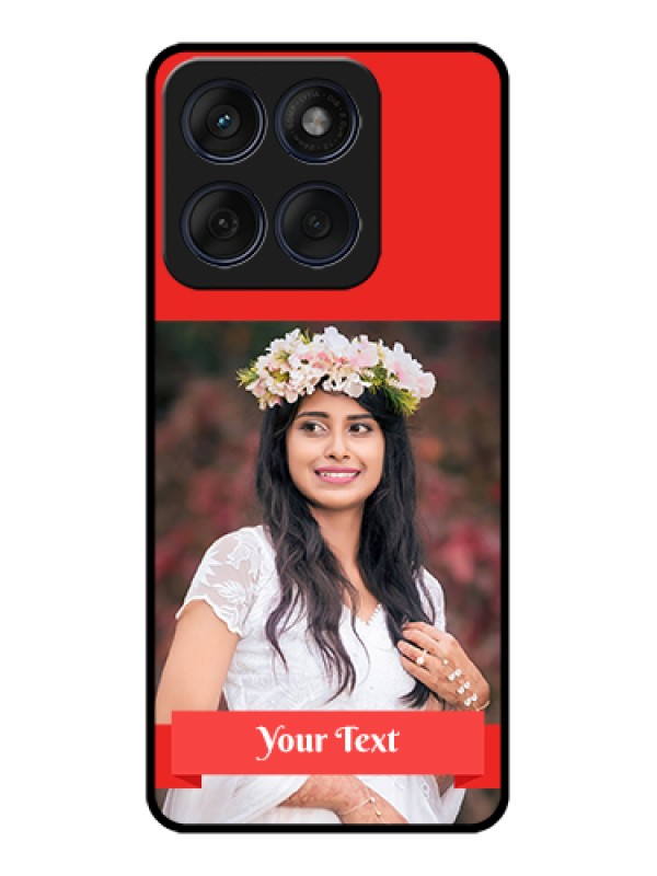 Custom Edge 60 Fusion Custom Glass Phone Case - Simple Red Color Design