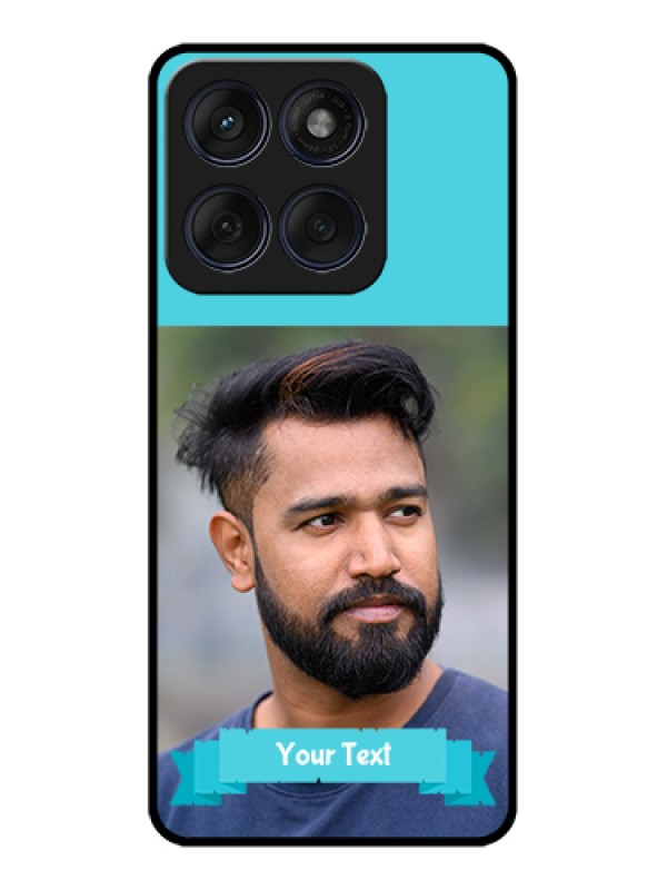 Custom Edge 60 Fusion Custom Glass Phone Case - Blue Color Design