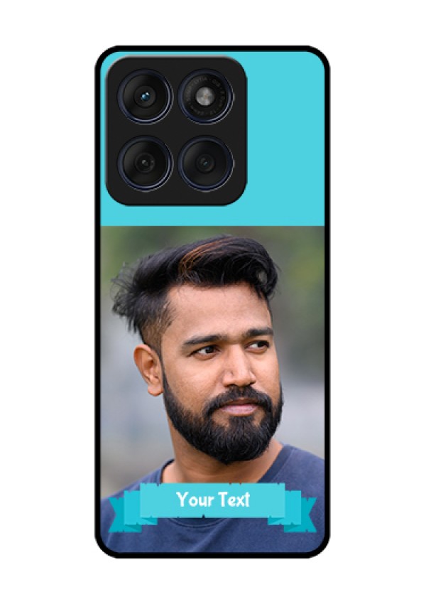 Edge 60 Fusion Custom Glass Phone Case - Blue Color Design