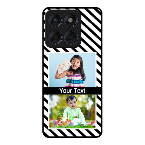 Edge 60 Fusion Custom Glass Phone Case - Black And White Stripes Design Edge 60 Fusion Custom Glass Phone Case - Black And White Stripes Design