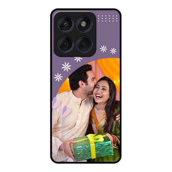 Edge 60 Fusion Custom Glass Phone Case - Lavender Flowers Design