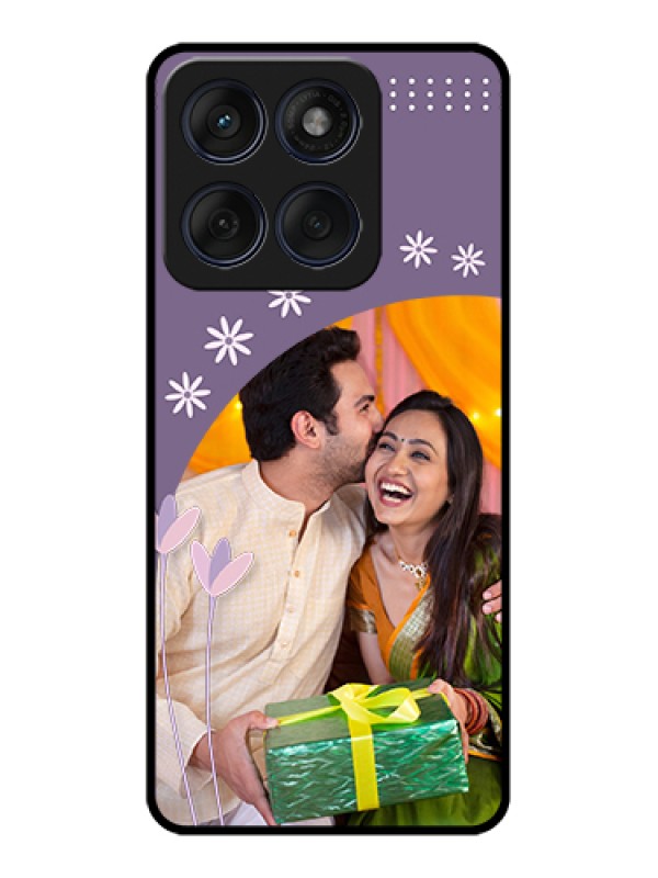 Custom Edge 60 Fusion Custom Glass Phone Case - Lavender Flowers Design