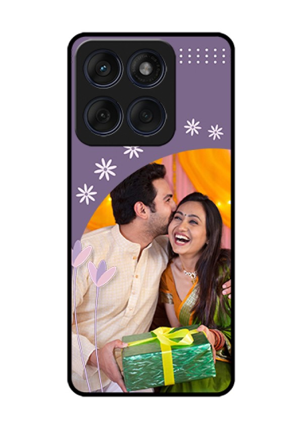 Edge 60 Fusion Custom Glass Phone Case - Lavender Flowers Design