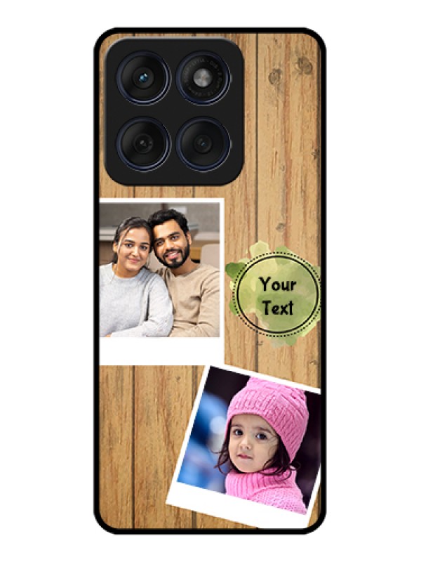 Custom Edge 60 Fusion Custom Glass Phone Case - Wooden Texture Design