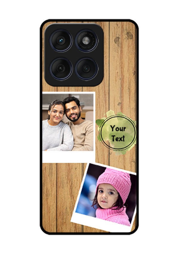 Edge 60 Fusion Custom Glass Phone Case - Wooden Texture Design