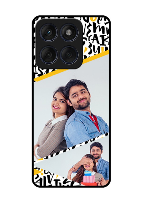 Edge 60 Fusion Custom Glass Phone Case - Letters Pattern Design