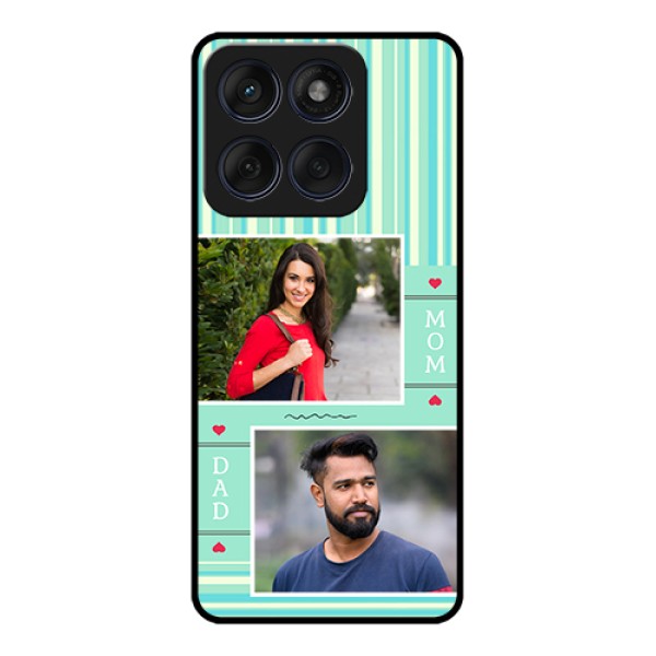 Edge 60 Fusion Custom Glass Phone Case - Mom & Dad Pic Design