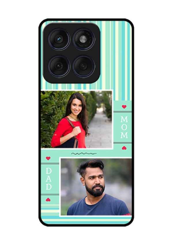 Edge 60 Fusion Custom Glass Phone Case - Mom & Dad Pic Design