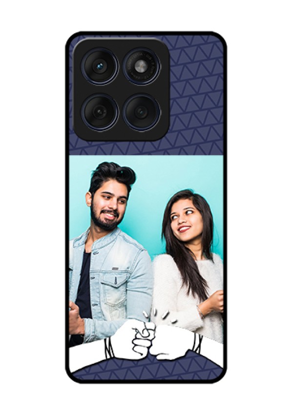 Edge 60 Fusion Custom Glass Phone Case - With Best Friends Design