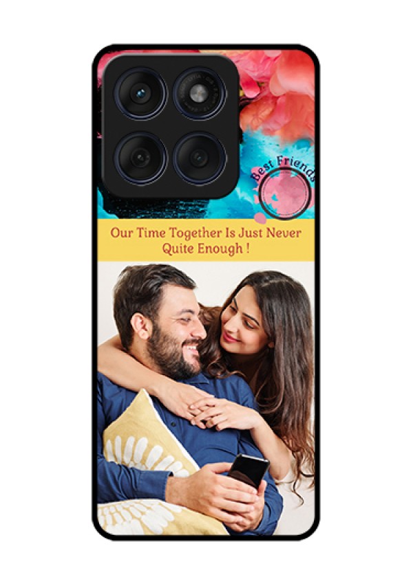 Edge 60 Fusion Custom Glass Phone Case - Quote With Acrylic Painting Design