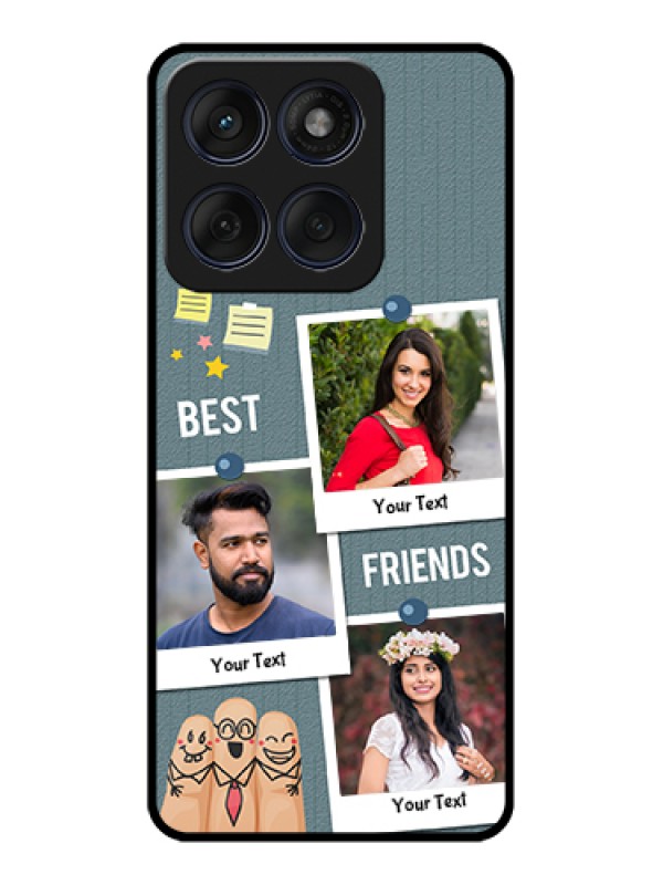 Custom Edge 60 Fusion Custom Glass Phone Case - Sticky Frames And Friendship Design