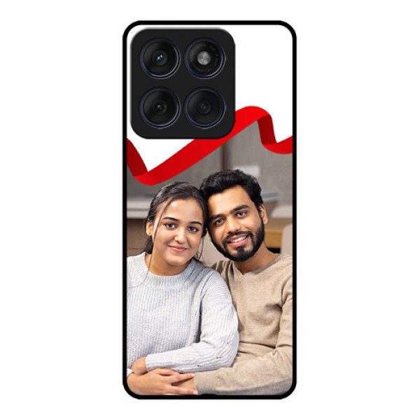 Edge 60 Fusion Custom Glass Phone Case - Red Ribbon Frame Design