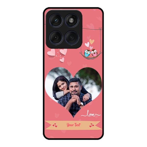 Edge 60 Fusion Custom Glass Phone Case - Peach Color Love Design