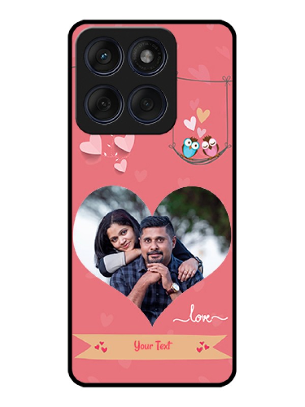 Custom Edge 60 Fusion Custom Glass Phone Case - Peach Color Love Design