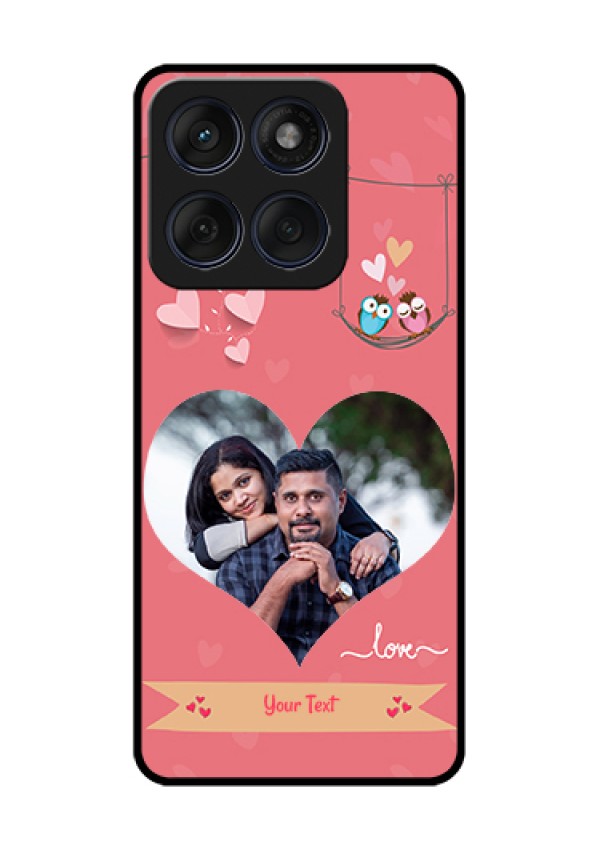 Edge 60 Fusion Custom Glass Phone Case - Peach Color Love Design