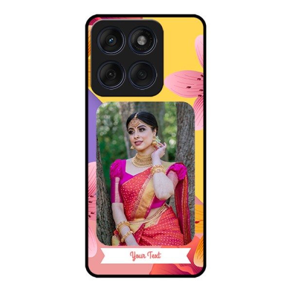 Edge 60 Fusion Custom Glass Phone Case - 3 Image With Vintage Floral Design