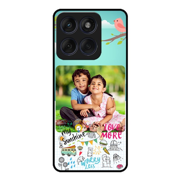 Edge 60 Fusion Custom Glass Phone Case - Doodle Love Design