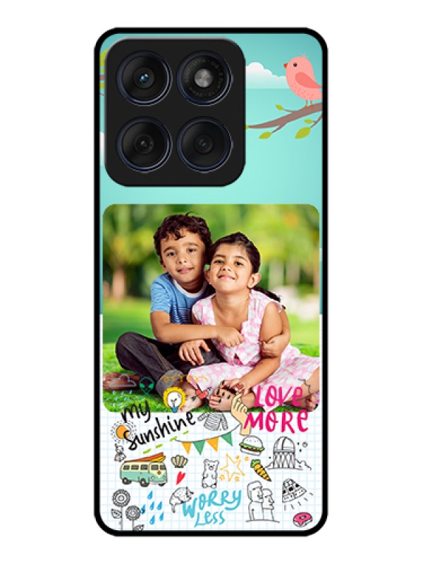 Custom Edge 60 Fusion Custom Glass Phone Case - Doodle Love Design