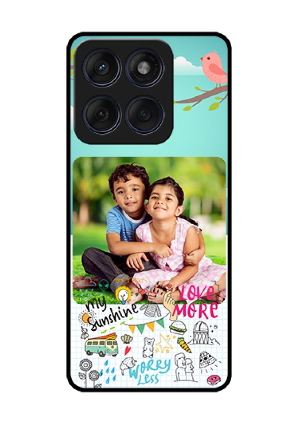 Edge 60 Fusion Custom Glass Phone Case - Doodle Love Design