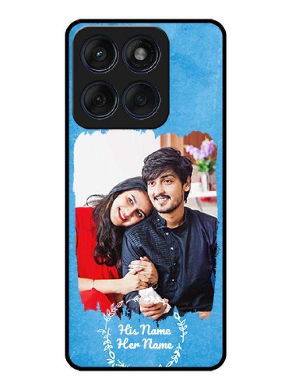 Custom Motorola Edge 60 Fusion Custom Glass Phone Case - Blue Color Vintage Design