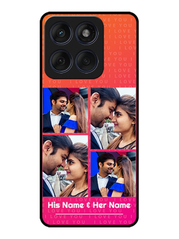 Custom Edge 60 Fusion Custom Glass Phone Case - I Love You Pink Design