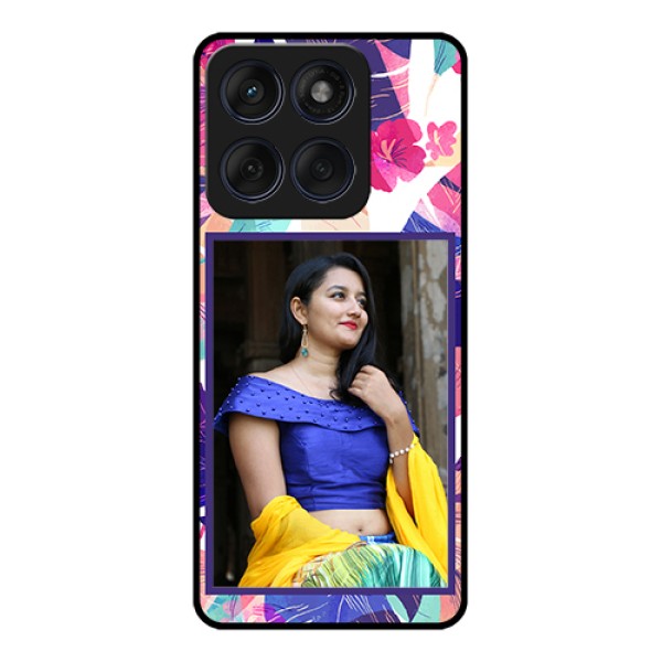 Edge 60 Fusion Custom Glass Phone Case - Abstract Floral Design