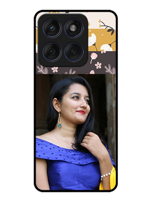 Custom Edge 60 Fusion Custom Glass Phone Case - Stylish Floral Design