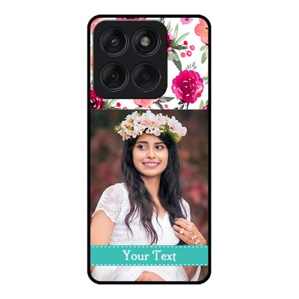 Edge 60 Fusion Custom Glass Phone Case - Water Colors Floral Design
