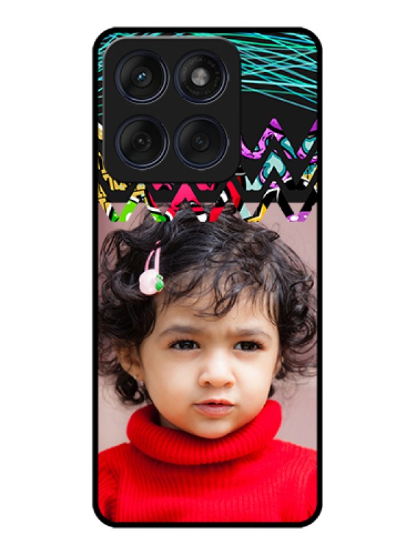 Custom Edge 60 Fusion Custom Glass Phone Case - Neon Abstract Design