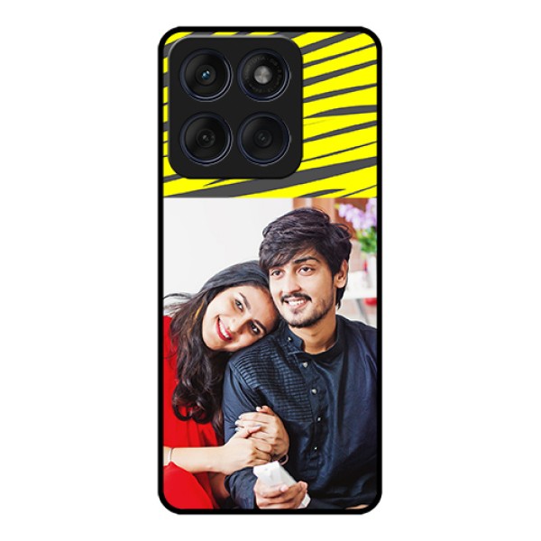 Edge 60 Fusion Custom Glass Phone Case - Yellow Abstract Design Edge 60 Fusion Custom Glass Phone Case - Yellow Abstract Design