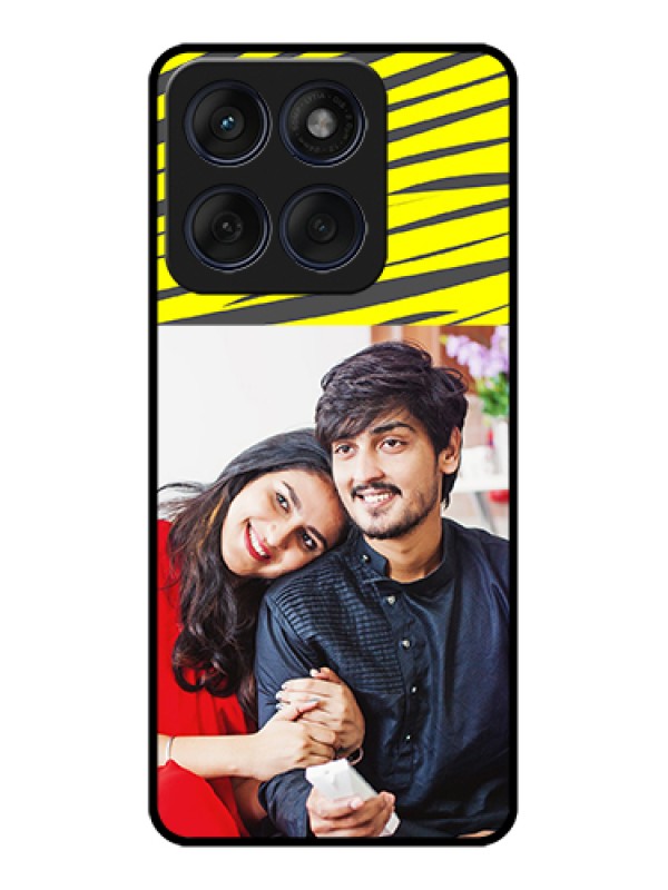 Custom Edge 60 Fusion Custom Glass Phone Case - Yellow Abstract Design