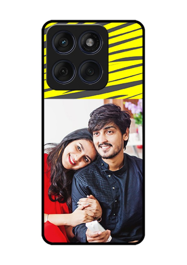 Edge 60 Fusion Custom Glass Phone Case - Yellow Abstract Design