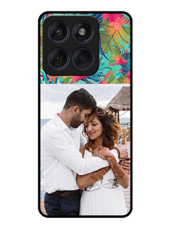 Custom Edge 60 Fusion Custom Glass Phone Case - Watercolor Floral Design