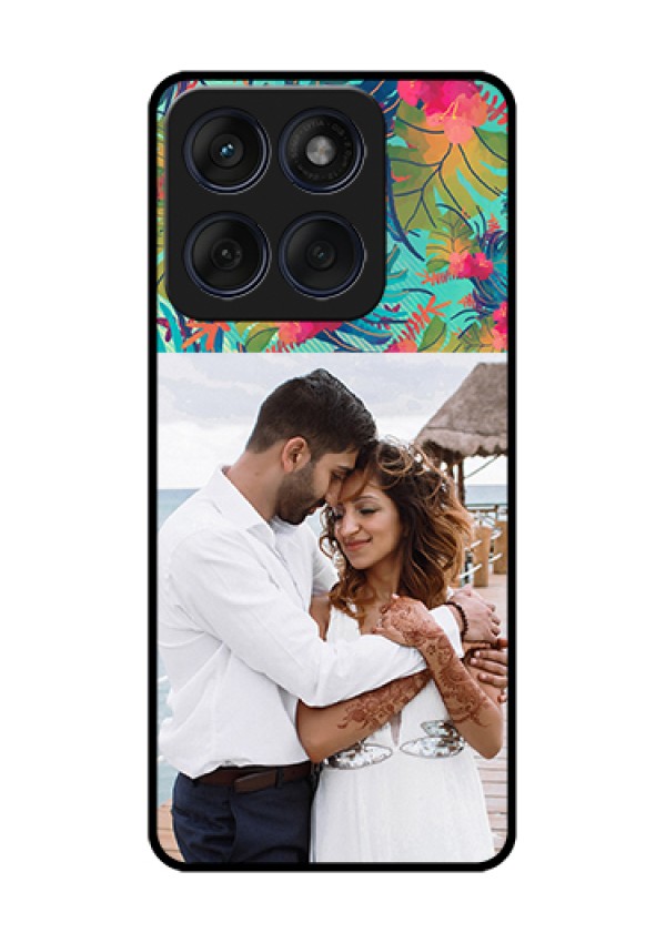 Edge 60 Fusion Custom Glass Phone Case - Watercolor Floral Design