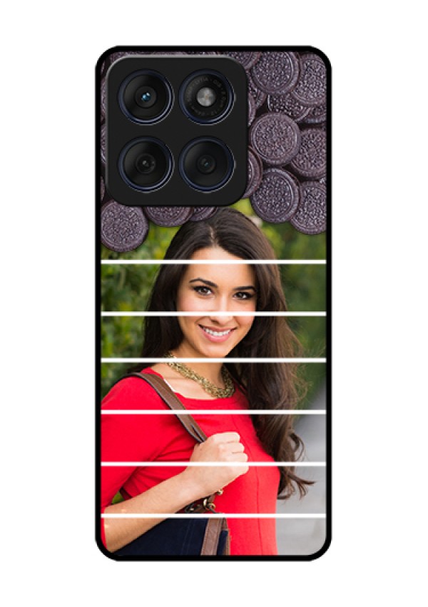 Edge 60 Fusion Custom Glass Phone Case - With Oreo Biscuit Design