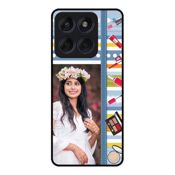 Edge 60 Fusion Custom Glass Phone Case - Makeup Icons Design