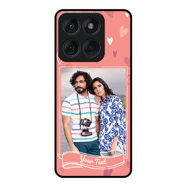 Edge 60 Fusion Custom Glass Phone Case - Love Doodle Art Design