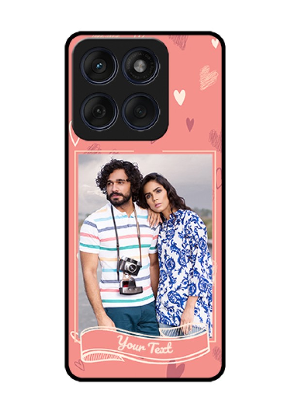 Edge 60 Fusion Custom Glass Phone Case - Love Doodle Art Design