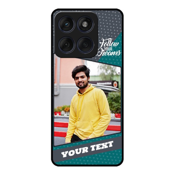 Edge 60 Fusion Custom Glass Phone Case - Background Pattern Design With Quote Edge 60 Fusion Custom Glass Phone Case - Background Pattern Design With Quote