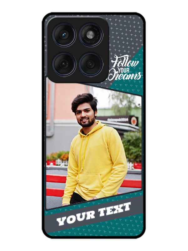 Custom Edge 60 Fusion Custom Glass Phone Case - Background Pattern Design With Quote