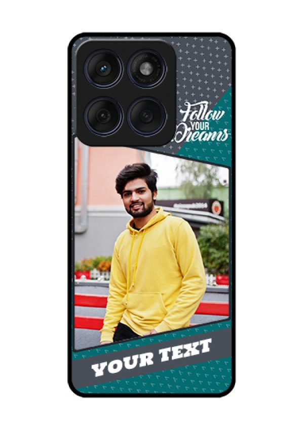 Edge 60 Fusion Custom Glass Phone Case - Background Pattern Design With Quote