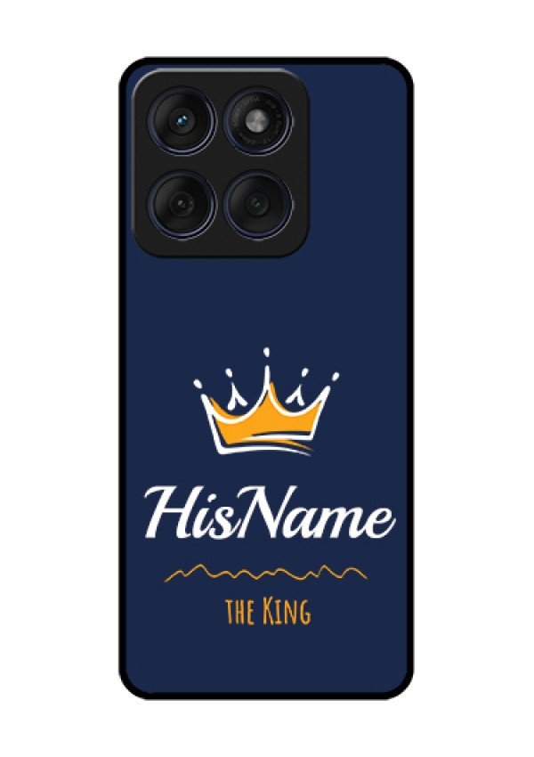 Edge 60 Fusion Custom Glass Phone Case - King With Name Design