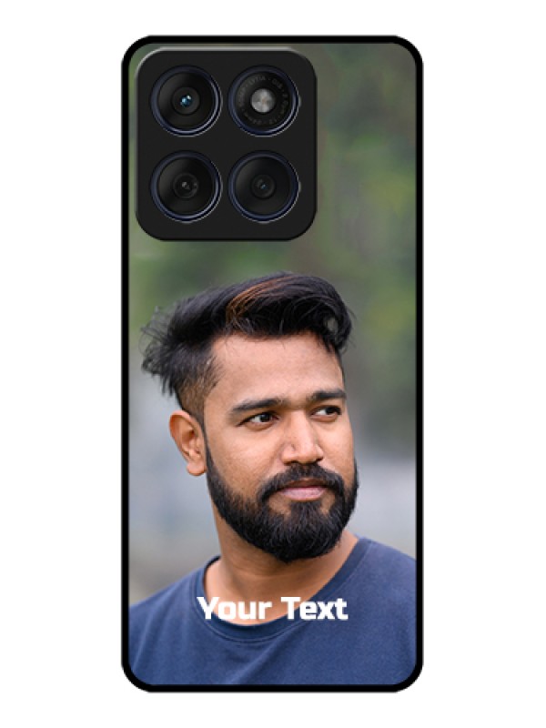 Custom Edge 60 Fusion Custom Glass Phone Case - Photo With Text Design