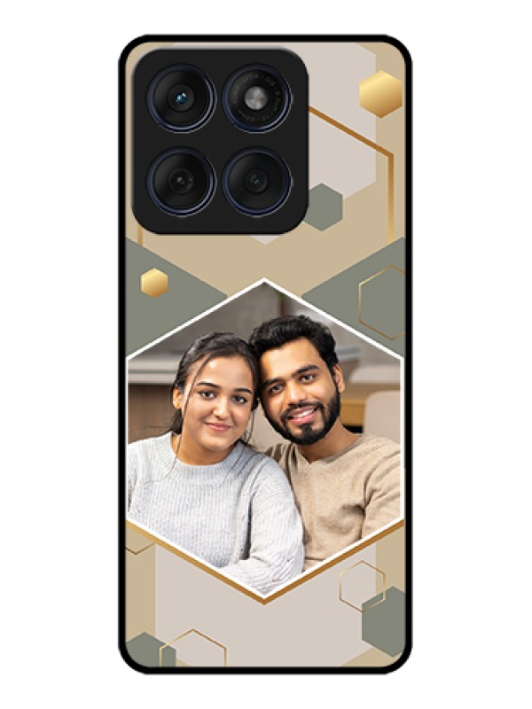 Custom Edge 60 Fusion Custom Glass Phone Case - Stylish Hexagon Pattern Design