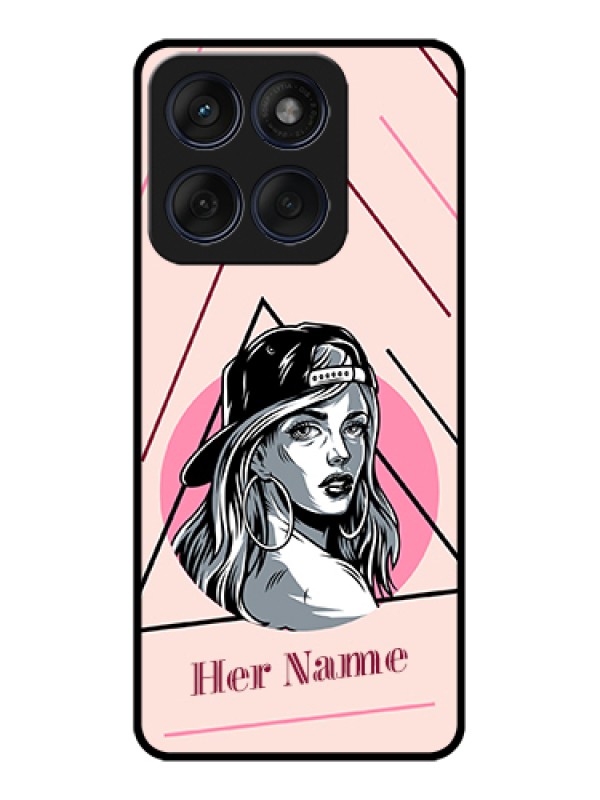Custom Edge 60 Fusion Custom Glass Phone Case - Rockstar Girl Design