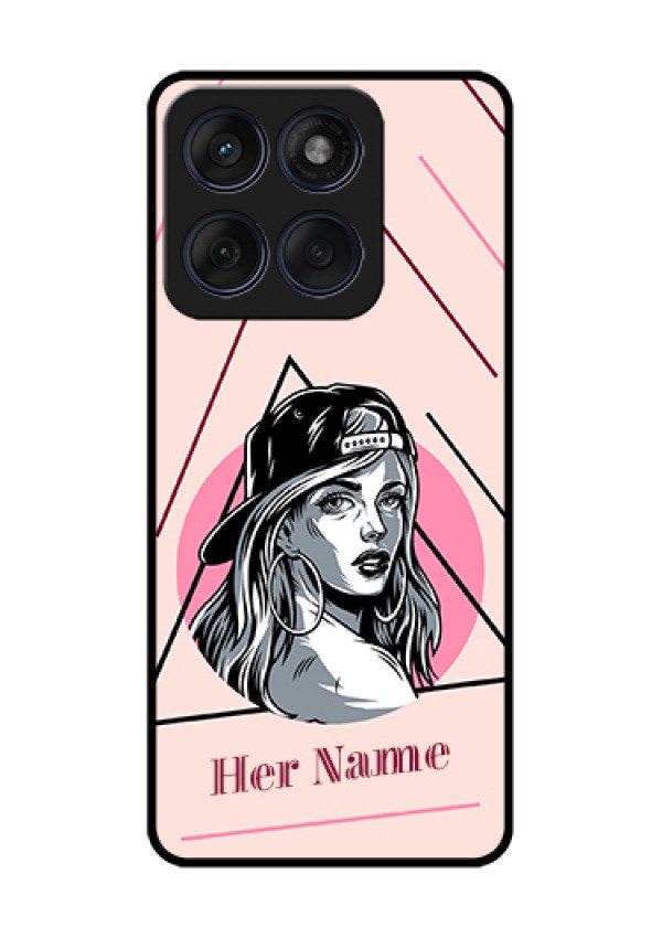 Edge 60 Fusion Custom Glass Phone Case - Rockstar Girl Design
